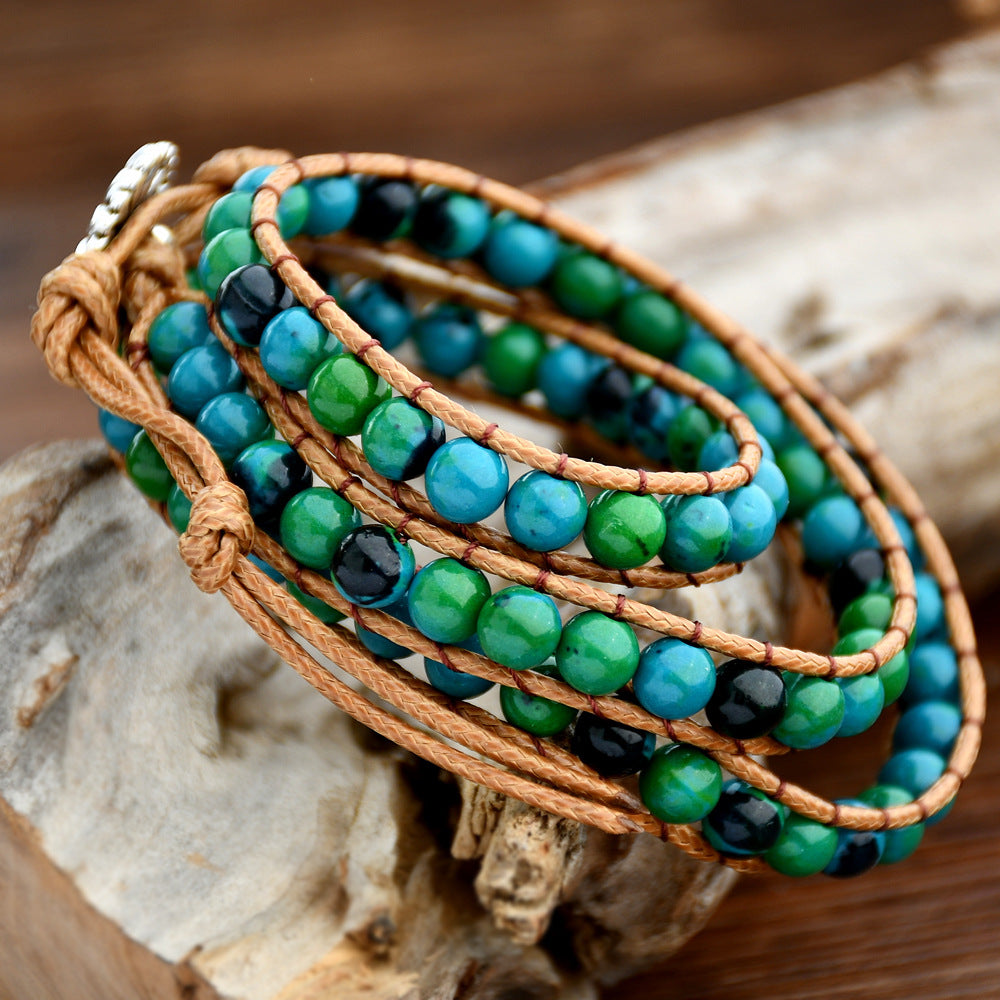 Wholesale Beaded Multilayer Wrap Braided Bracelet